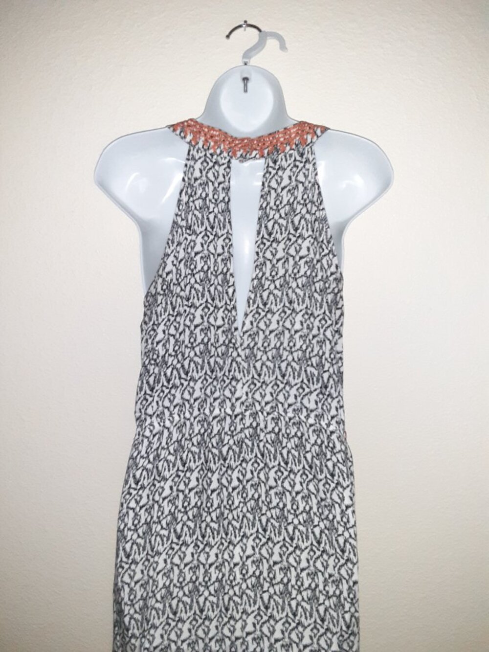 THML Maxi Dress * Black & White Batik; Orange Embroidery *EUC* Lined Bodice* XXL - Picture 5 of 6